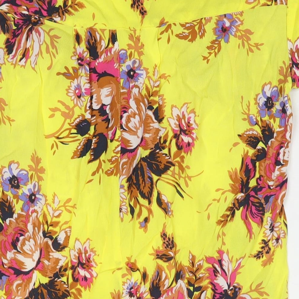 Womens UK Size 10 NEXT Yellow Basic Blouse