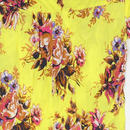 Womens UK Size 10 NEXT Yellow Basic Blouse