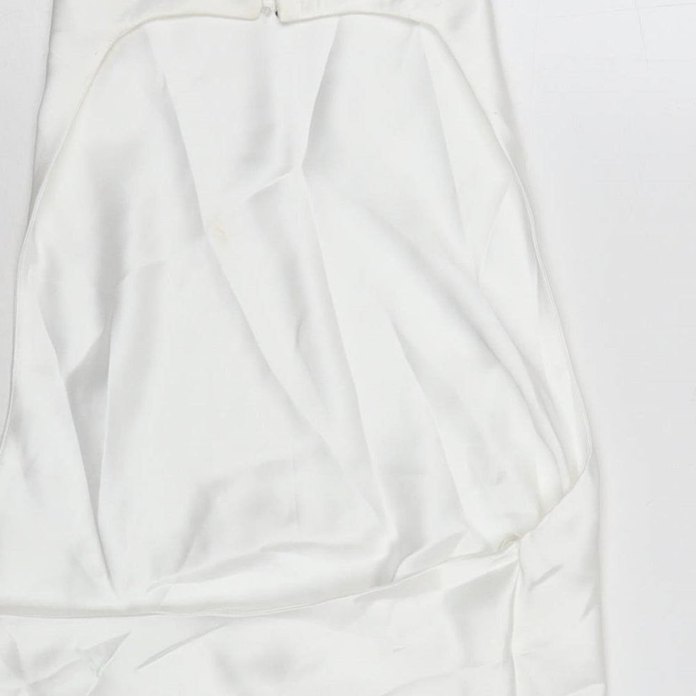 Womens UK Size S Zara White Basic Tank