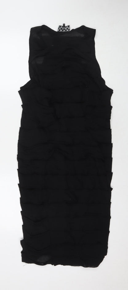 River Island Womens Black Polyester A-Line Size 18 Round Neck Pullover
