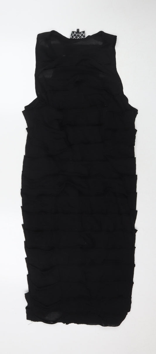 River Island Womens Black Polyester A-Line Size 18 Round Neck Pullover