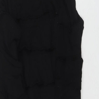 River Island Womens Black Polyester A-Line Size 18 Round Neck Pullover