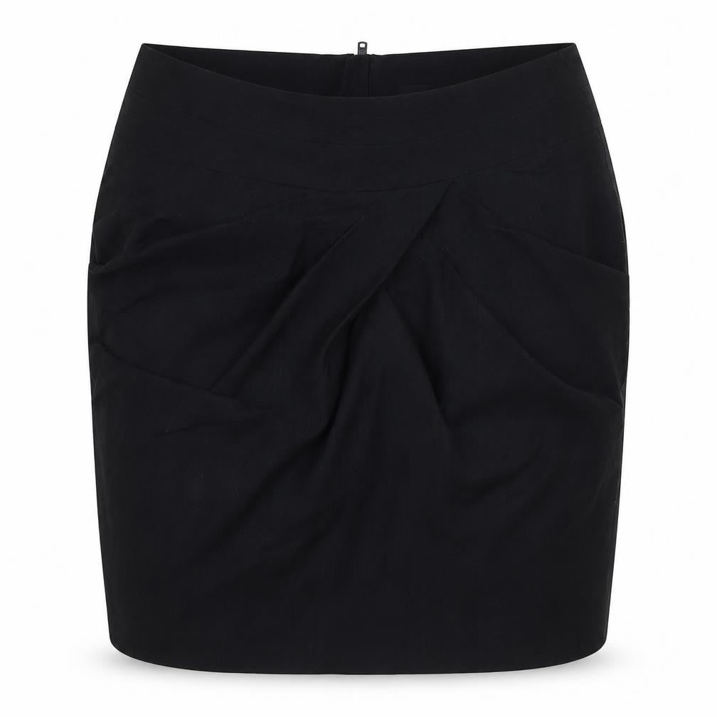 Miss Selfridge Womens Black Polyester A-Line Skirt Size 10 Zip