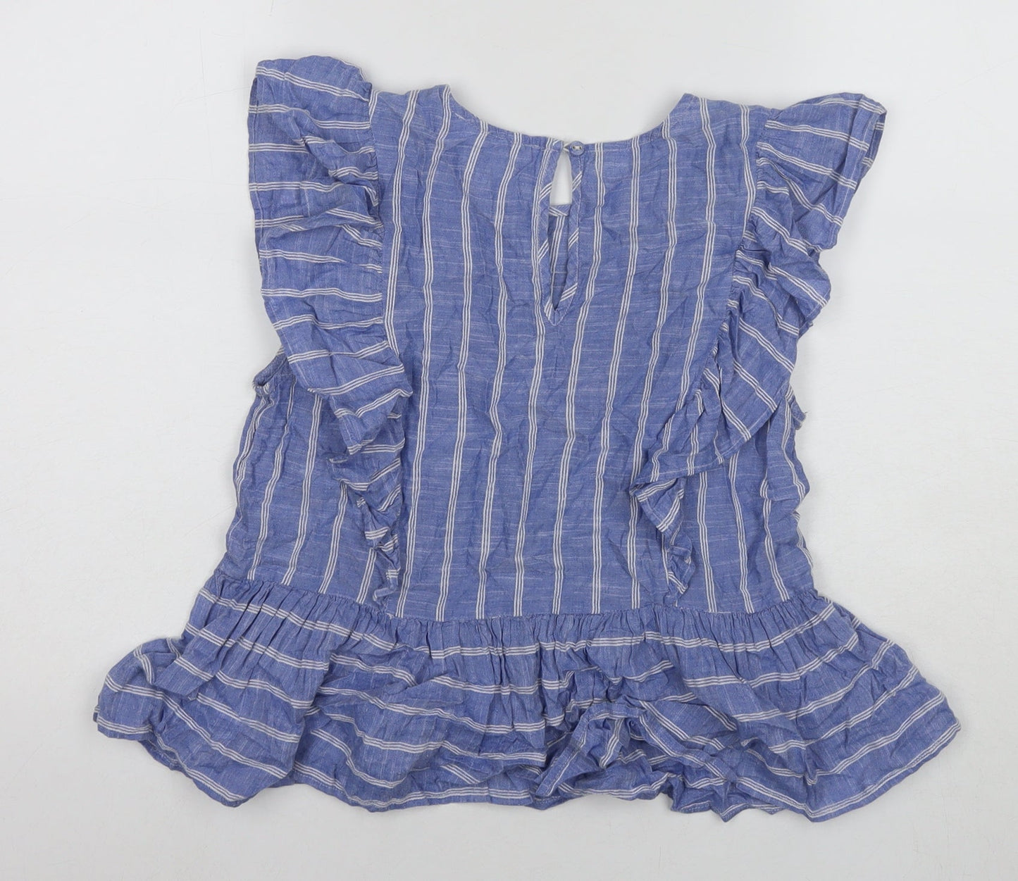 Womens UK Size S Lost Stock Blue Basic T-Shirt