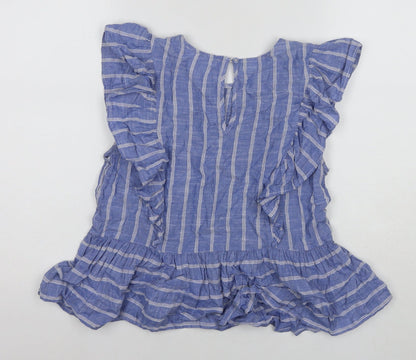 Womens UK Size S Lost Stock Blue Basic T-Shirt