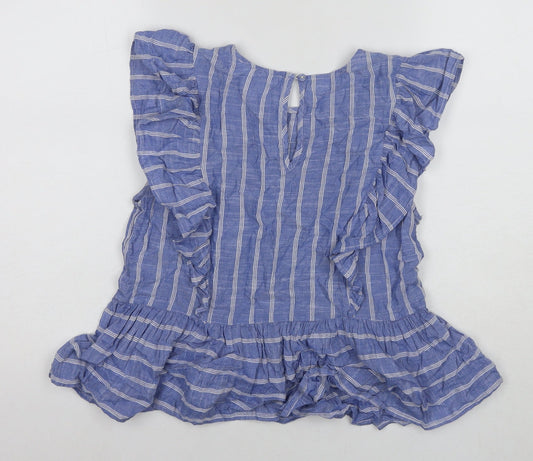 Womens UK Size S Lost Stock Blue Basic T-Shirt