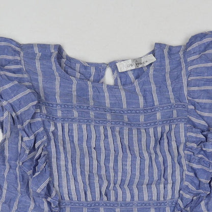 Womens UK Size S Lost Stock Blue Basic T-Shirt