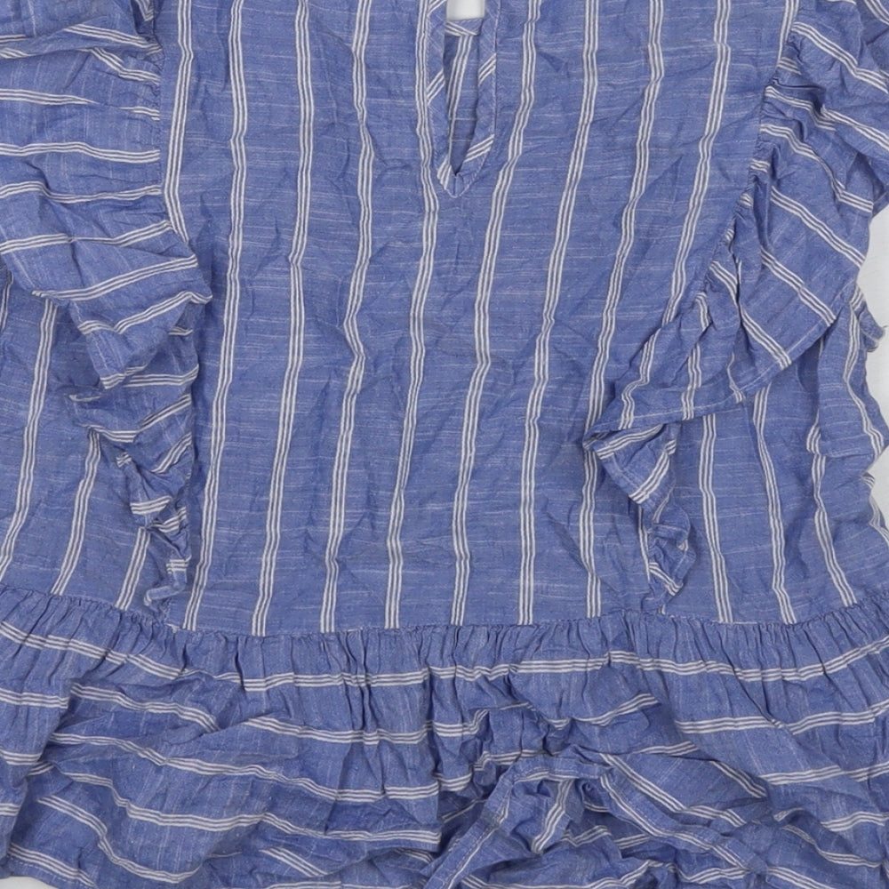 Womens UK Size S Lost Stock Blue Basic T-Shirt