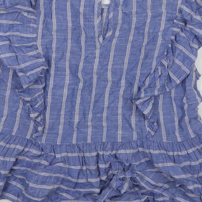 Womens UK Size S Lost Stock Blue Basic T-Shirt