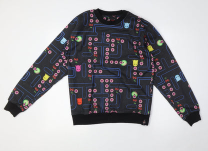 Insanity Womens Multicoloured Polyester Pullover Sweatshirt Size S - Pac Man