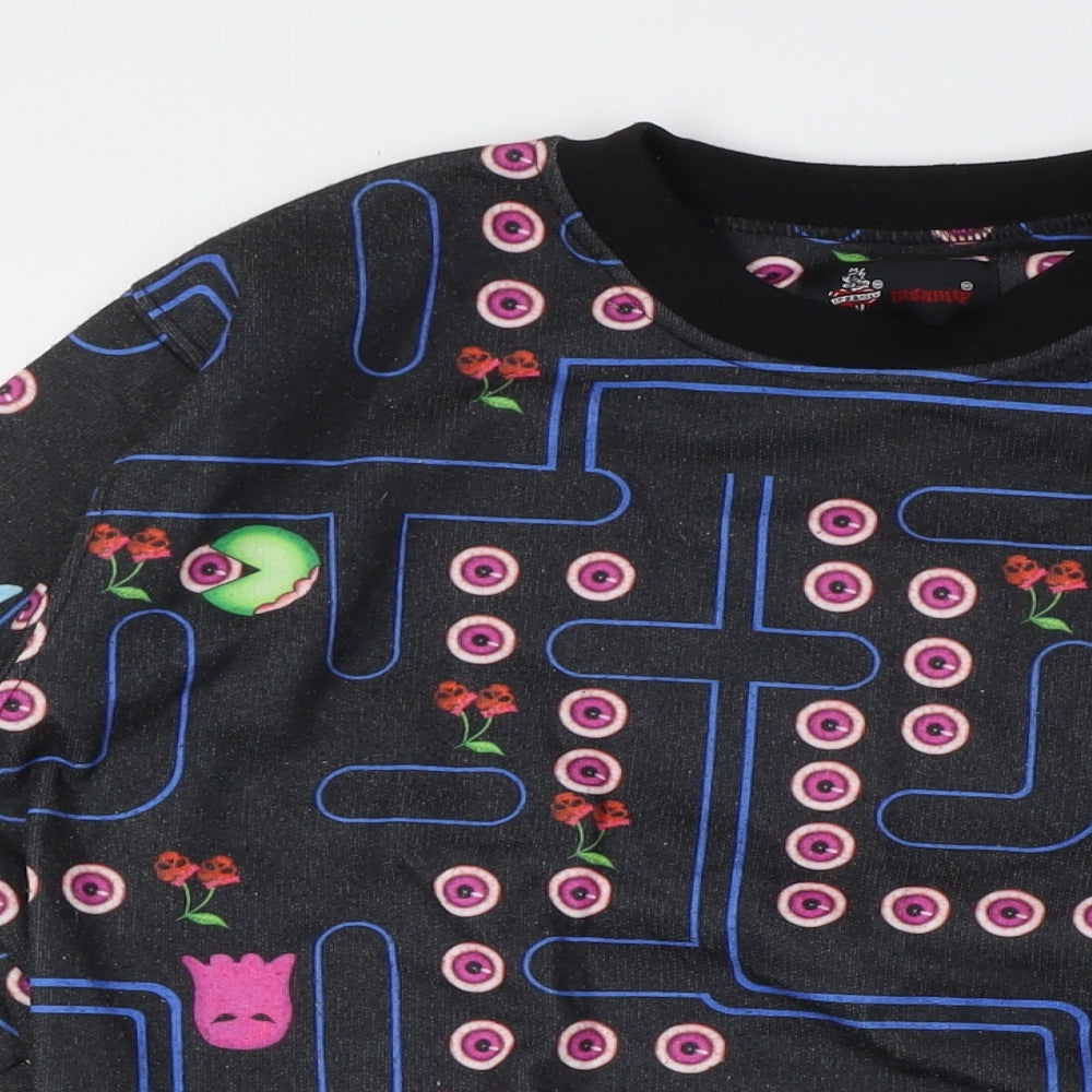 Insanity Womens Multicoloured Polyester Pullover Sweatshirt Size S - Pac Man