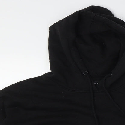 PRETTYLITTLETHING Womens Black Cotton Full Zip Hoodie Size S