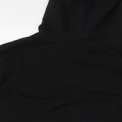 PRETTYLITTLETHING Womens Black Cotton Full Zip Hoodie Size S