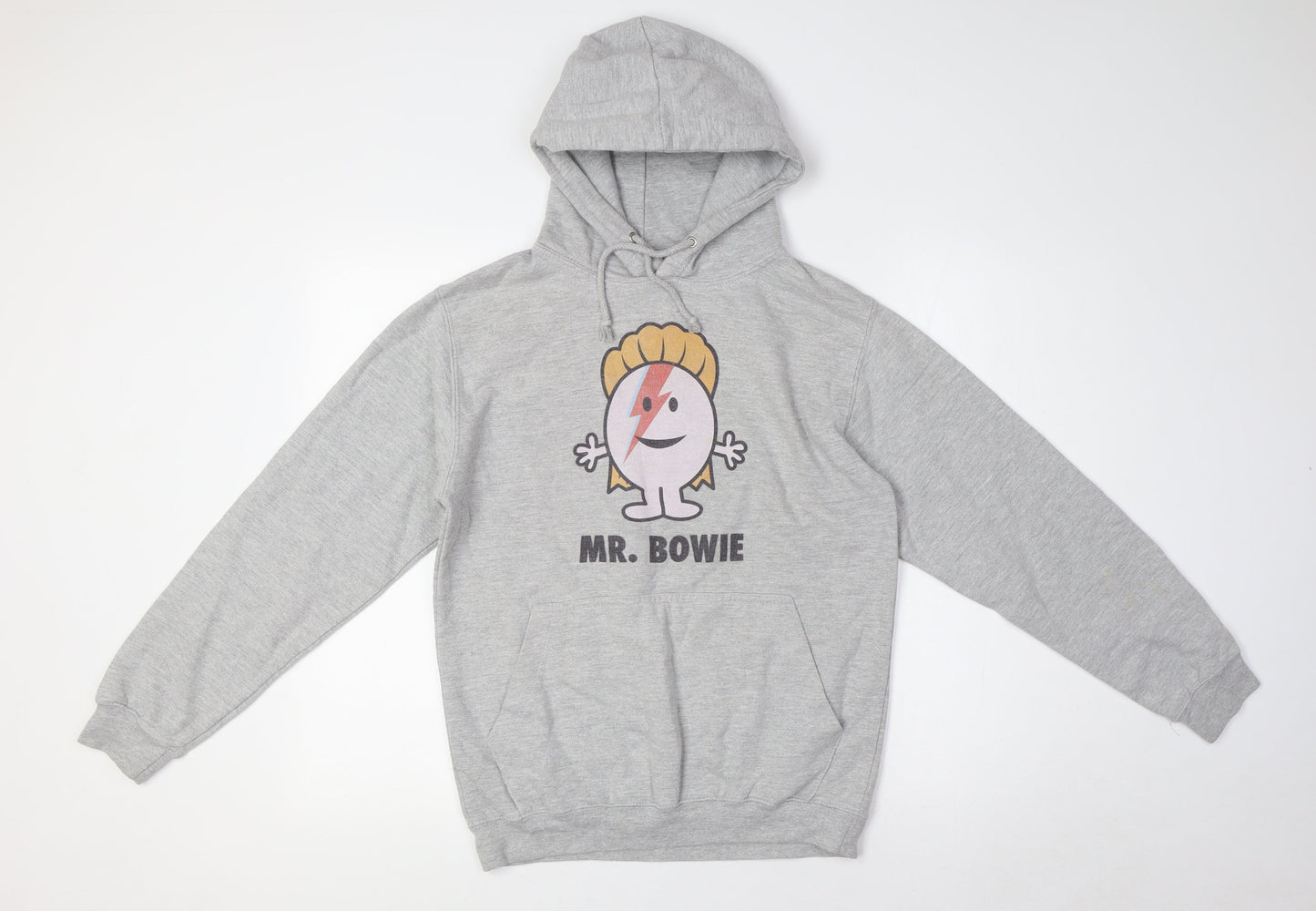Just Hoods Womens Grey Cotton Pullover Hoodie Size S - Mr Bowie