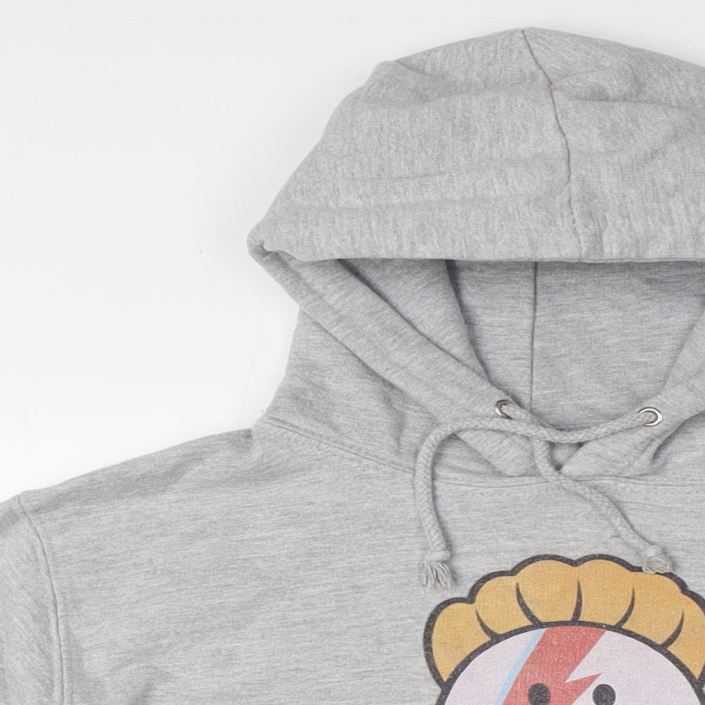 Just Hoods Womens Grey Cotton Pullover Hoodie Size S - Mr Bowie