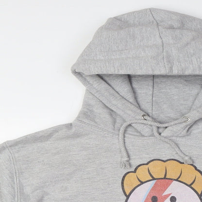 Just Hoods Womens Grey Cotton Pullover Hoodie Size S - Mr Bowie