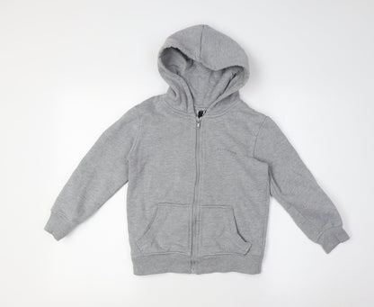 flipback Boys Grey Polyester Full Zip Hoodie Size 8 Years Zip