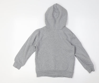 flipback Boys Grey Polyester Full Zip Hoodie Size 8 Years Zip