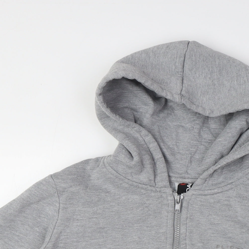 flipback Boys Grey Polyester Full Zip Hoodie Size 8 Years Zip