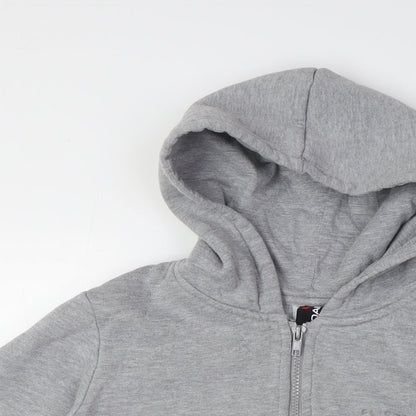 flipback Boys Grey Polyester Full Zip Hoodie Size 8 Years Zip