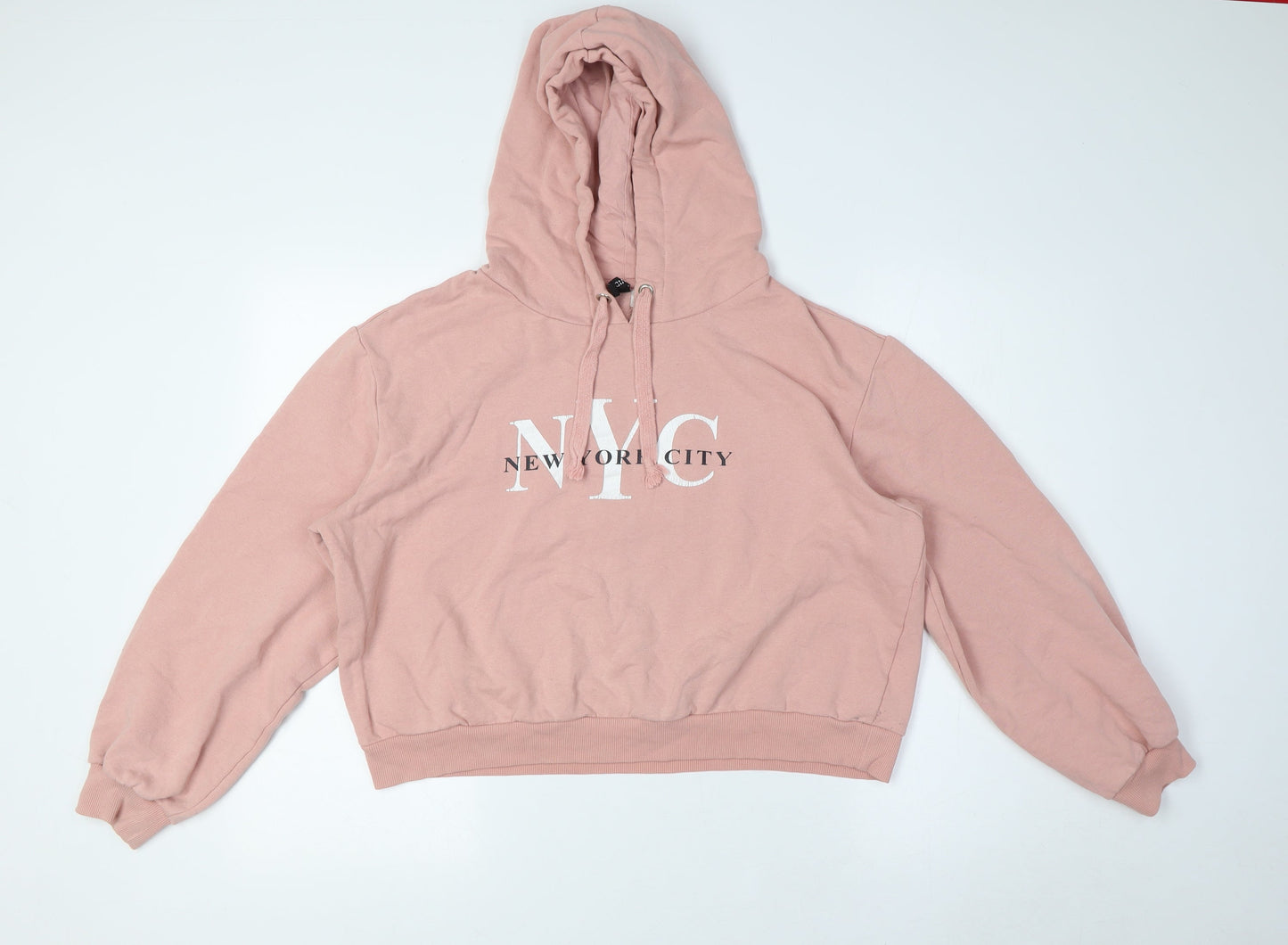 Divided Womens Pink Cotton Pullover Hoodie Size M - NYC