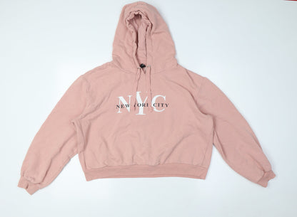 Divided Womens Pink Cotton Pullover Hoodie Size M - NYC