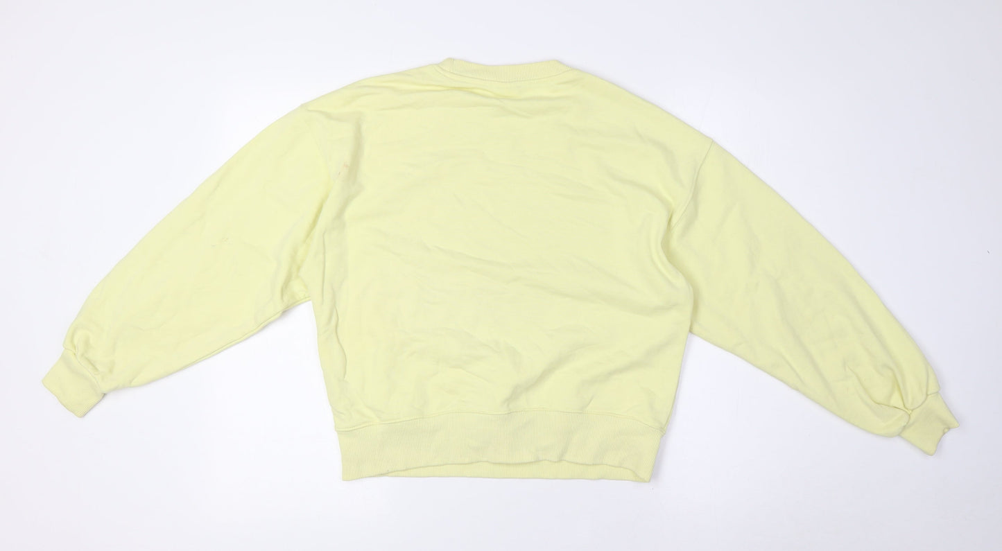 Zara Girls Yellow Cotton Pullover Sweatshirt Size 13-14 Years - California
