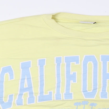 Zara Girls Yellow Cotton Pullover Sweatshirt Size 13-14 Years - California