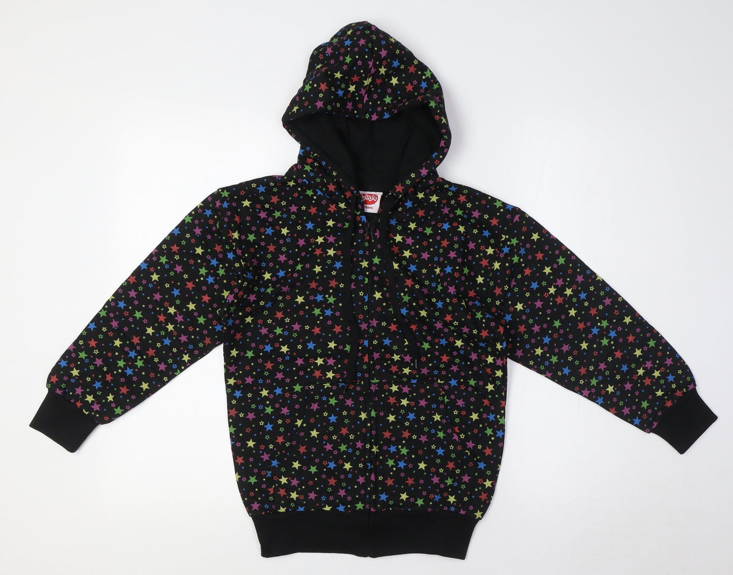 Bubble Girls Multicoloured Cotton Full Zip Hoodie Size 8 Years Zip - Stars
