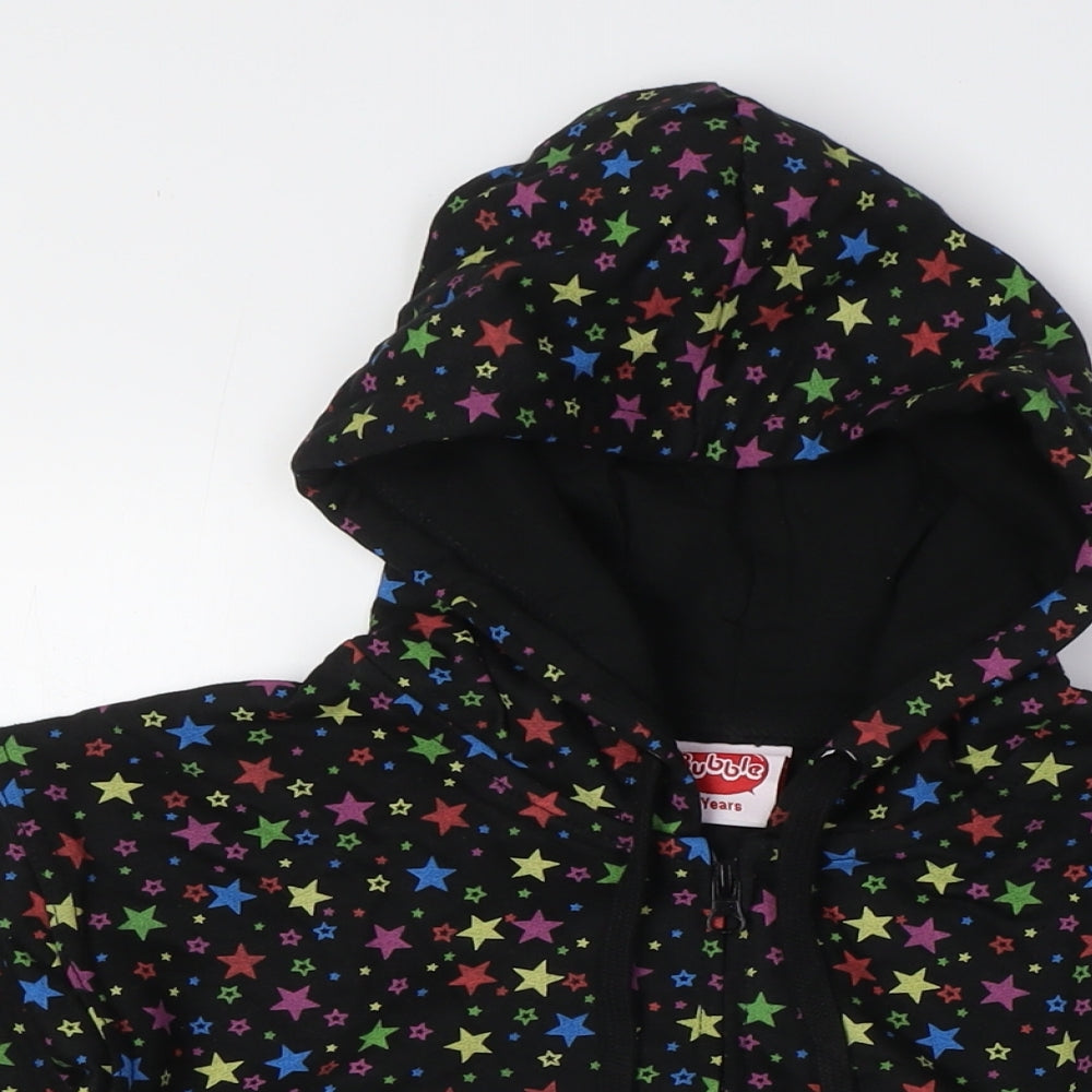 Bubble Girls Multicoloured Cotton Full Zip Hoodie Size 8 Years Zip - Stars