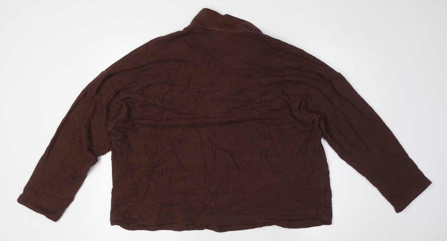 Womens UK Size 20 Marks and Spencer Brown Basic Button-Up