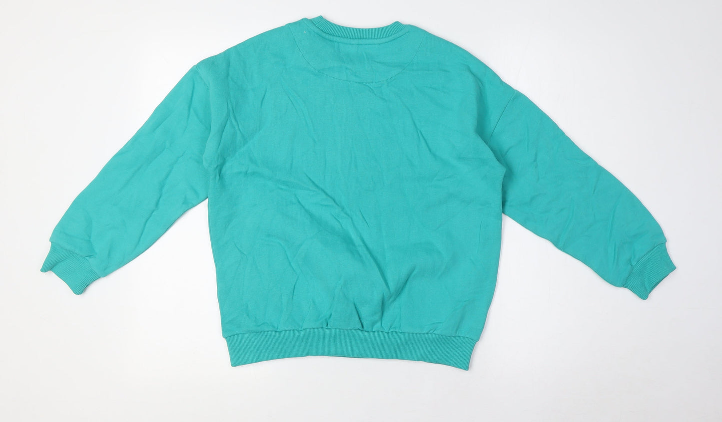 Marks and Spencer Girls Green Cotton Henley Sweatshirt Size 10-11 Years - Miami