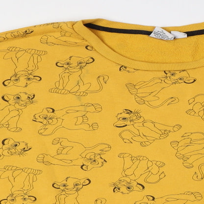 Womens UK Size L Disney Yellow Pullover Sweatshirt