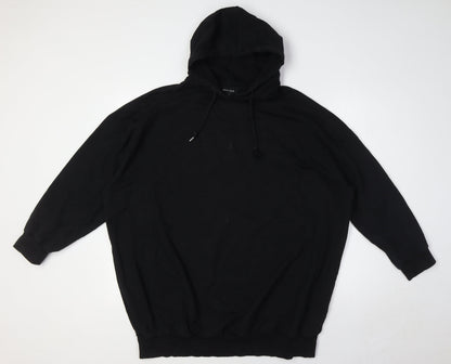 New Look Womens Black Cotton Pullover Hoodie Size 8 - Over Sized