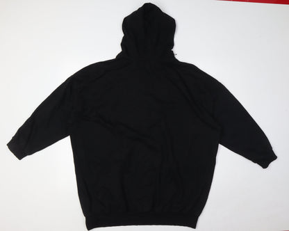 New Look Womens Black Cotton Pullover Hoodie Size 8 - Over Sized