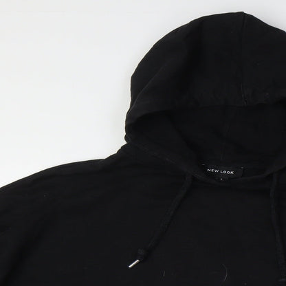 New Look Womens Black Cotton Pullover Hoodie Size 8 - Over Sized