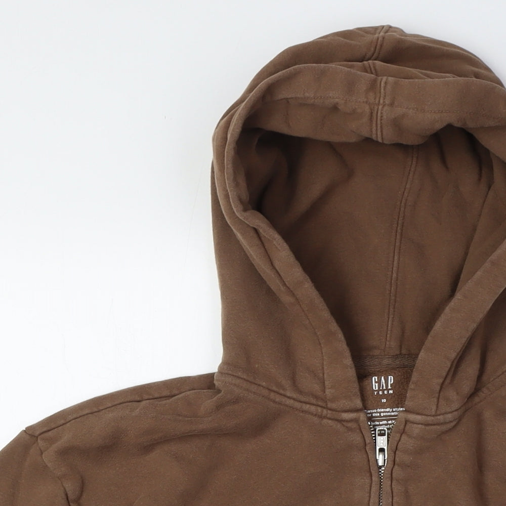Gap Womens Brown Polyester Full Zip Hoodie Size 10 Zip