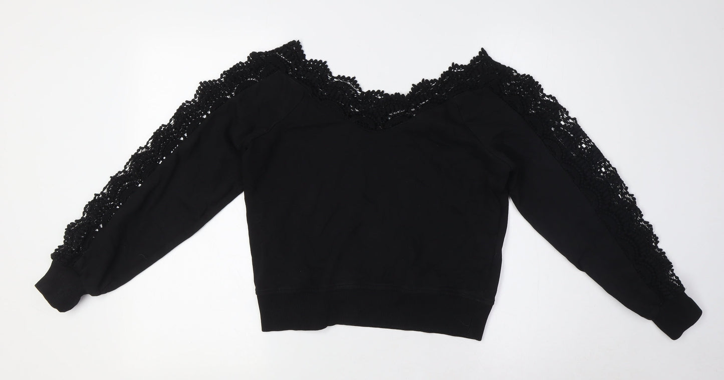 Womens UK Size S River Island Black Basic Button-Up