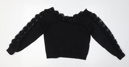 Womens UK Size S River Island Black Basic Button-Up