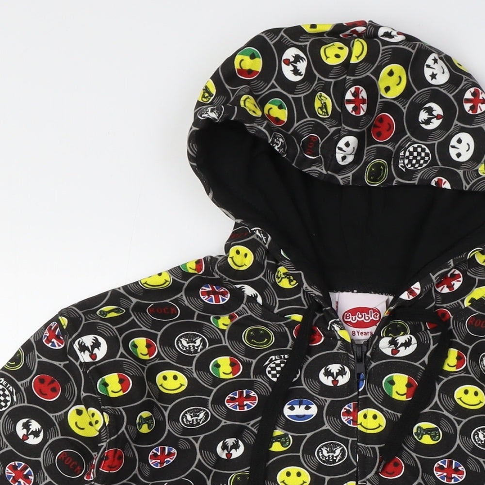Bubble Boys Multicoloured Cotton Full Zip Hoodie Size 8 Years Zip - Emojis