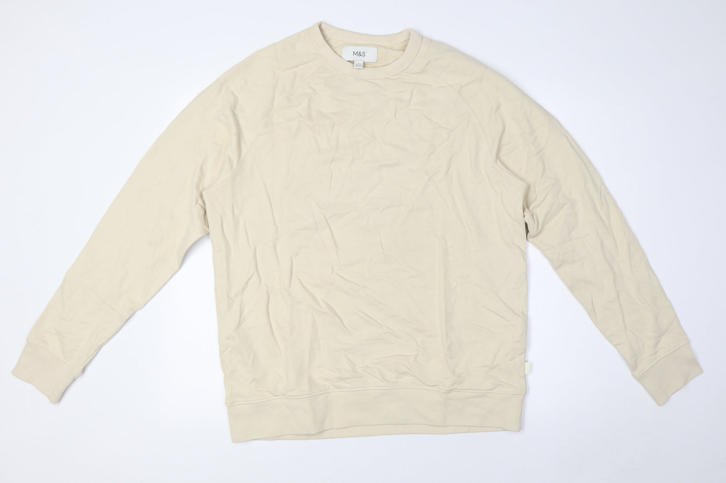 Mens UK Size M Marks and Spencer Beige Pullover Sweatshirt