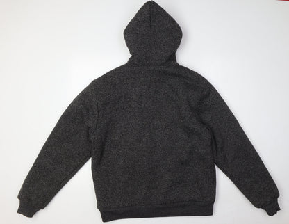 D-Rock Mens Grey Polyester Full Zip Hoodie Size M - Faux Fur Lining