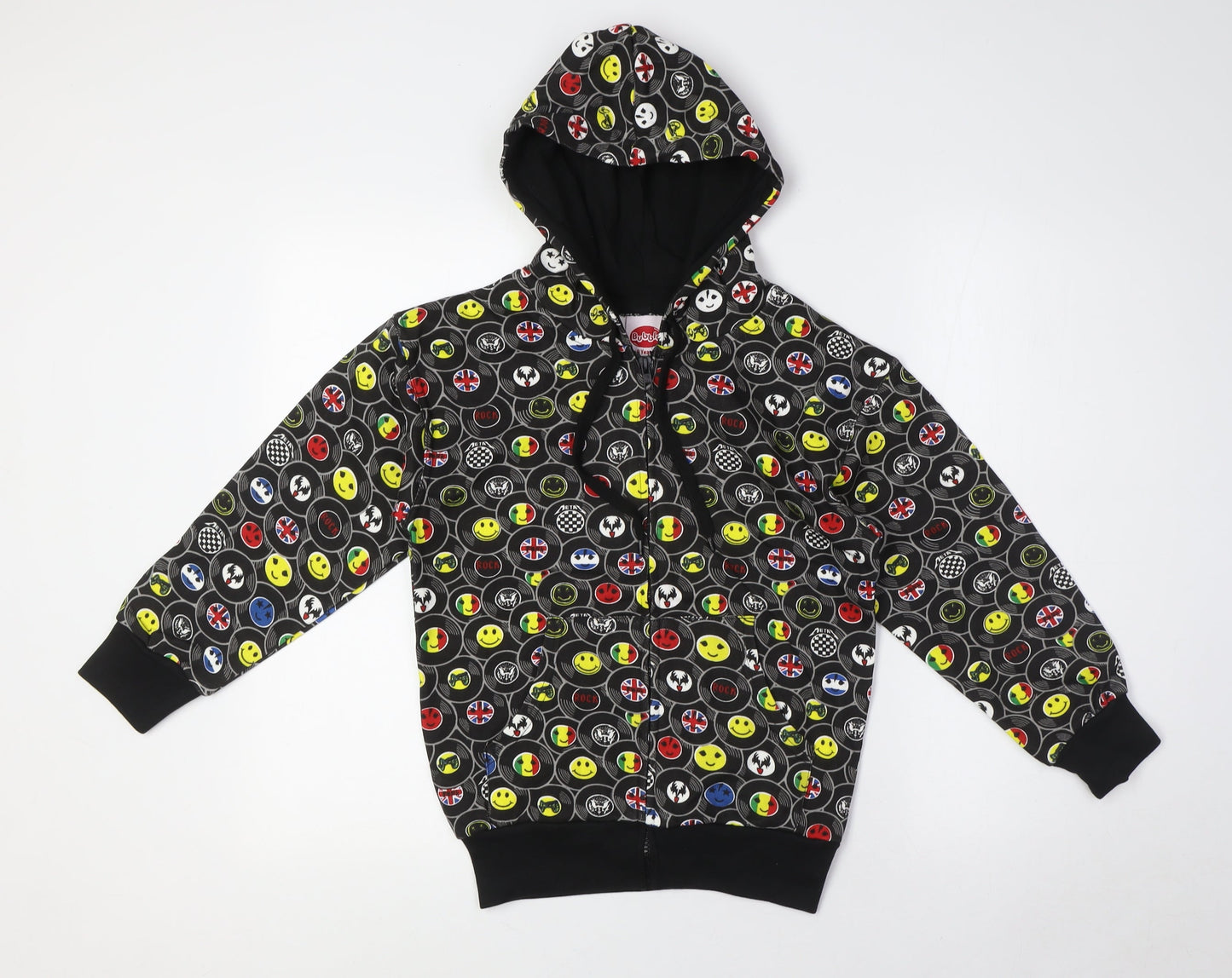 Bubble Boys Multicoloured Cotton Full Zip Hoodie Size 8 Years Zip - Emojis