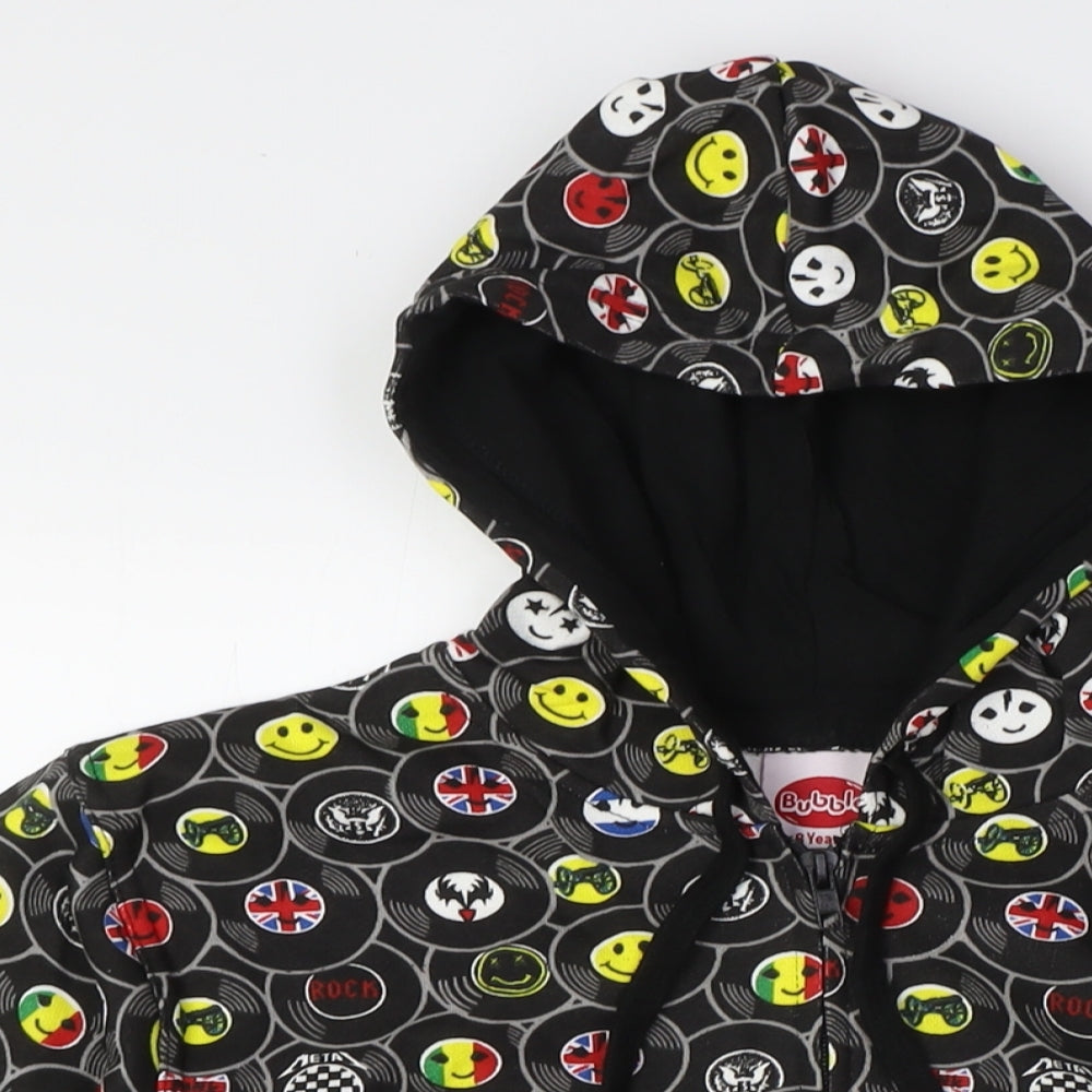 Bubble Boys Multicoloured Cotton Full Zip Hoodie Size 8 Years Zip - Emojis