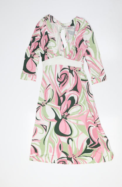 Arch Angel Womens Multicoloured Viscose A-Line Size 8 V-Neck - Key Hole Back