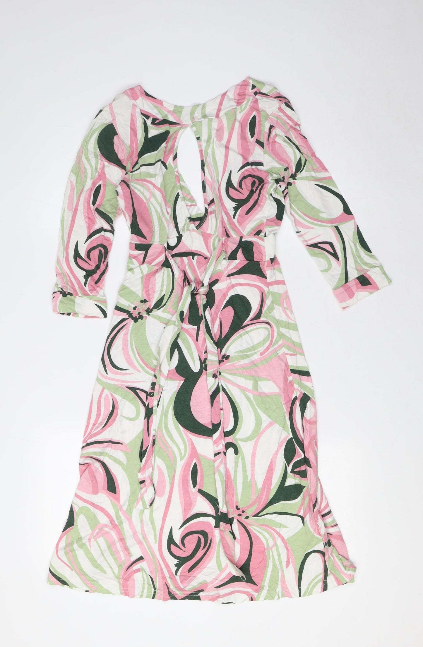 Arch Angel Womens Multicoloured Viscose A-Line Size 8 V-Neck - Key Hole Back