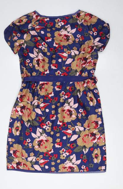 NW3 Womens Multicoloured Floral Silk A-Line Size 16 V-Neck