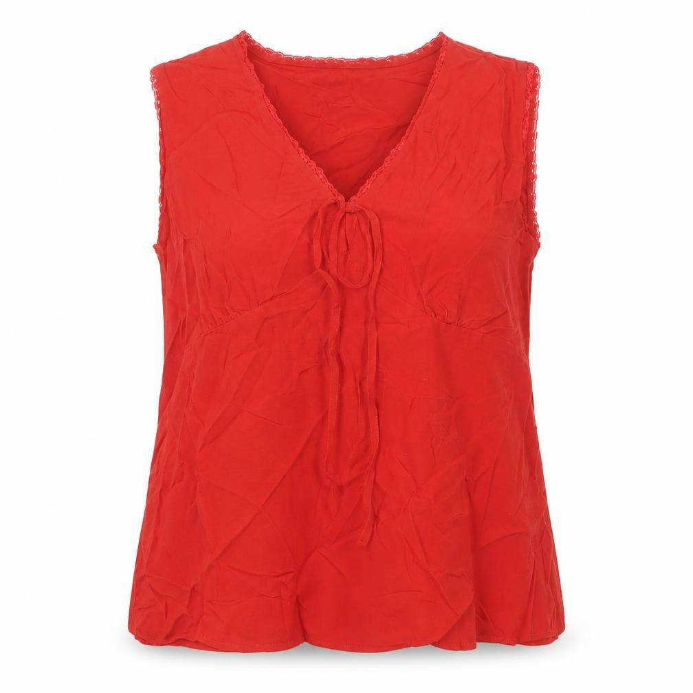 Womens UK Size 14 Marks and Spencer Red Basic Button-Up