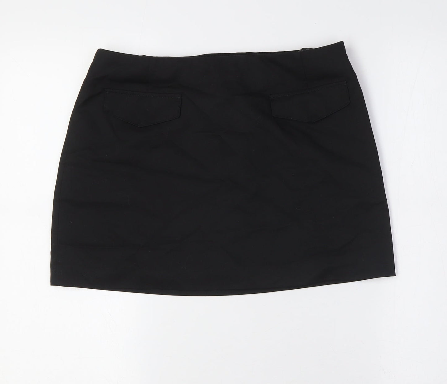 Divided by H&M Womens Black Polyester A-Line Skirt Size S Zip