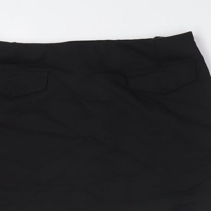 Divided by H&M Womens Black Polyester A-Line Skirt Size S Zip